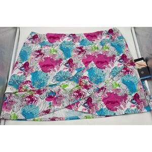 Women’s Ibkul Floral Layered Skort 152356 Tennis Sz XL